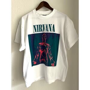 Nirvana Silver T-shirt Reprint Giant Tag Single Stitch